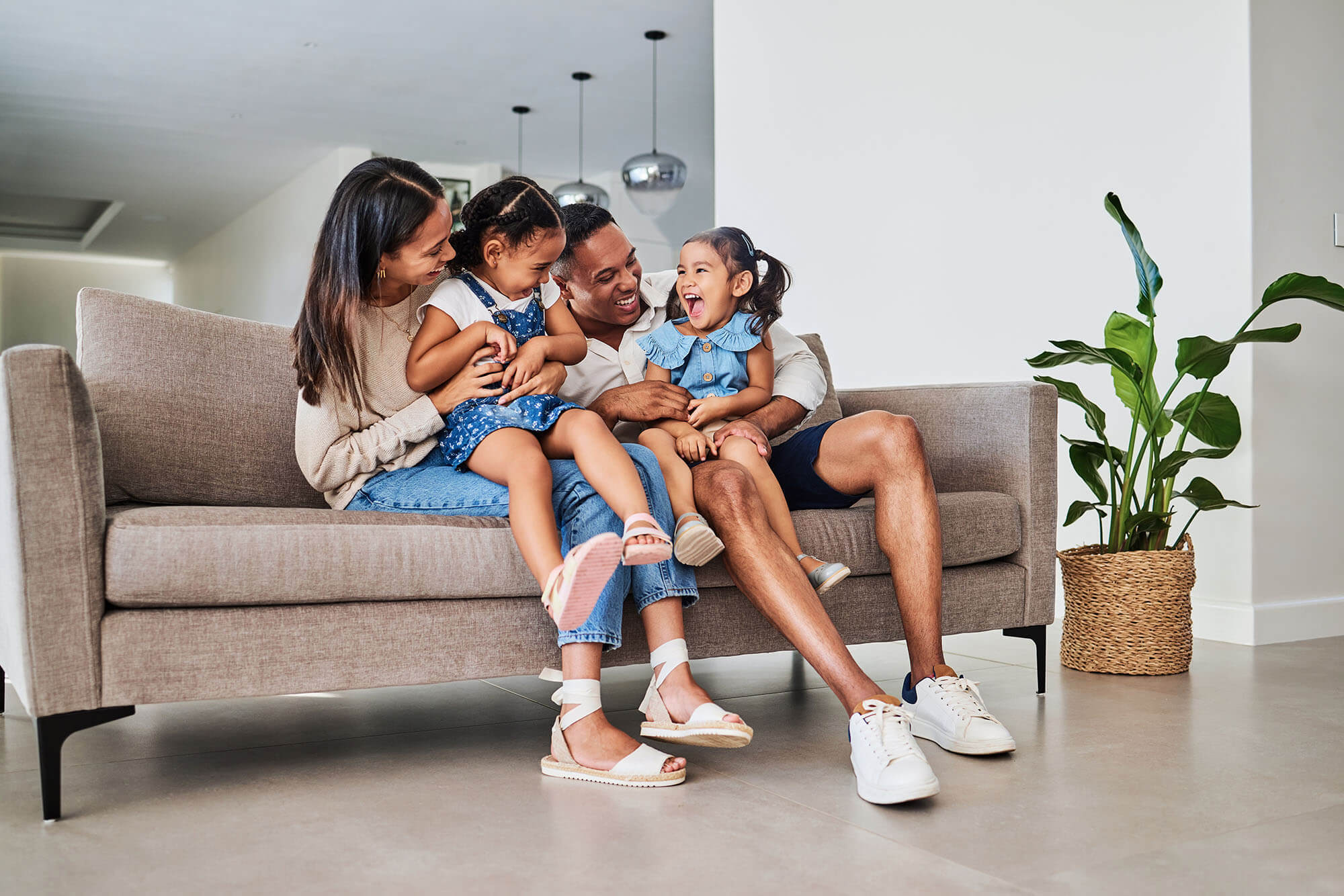 family on the couch