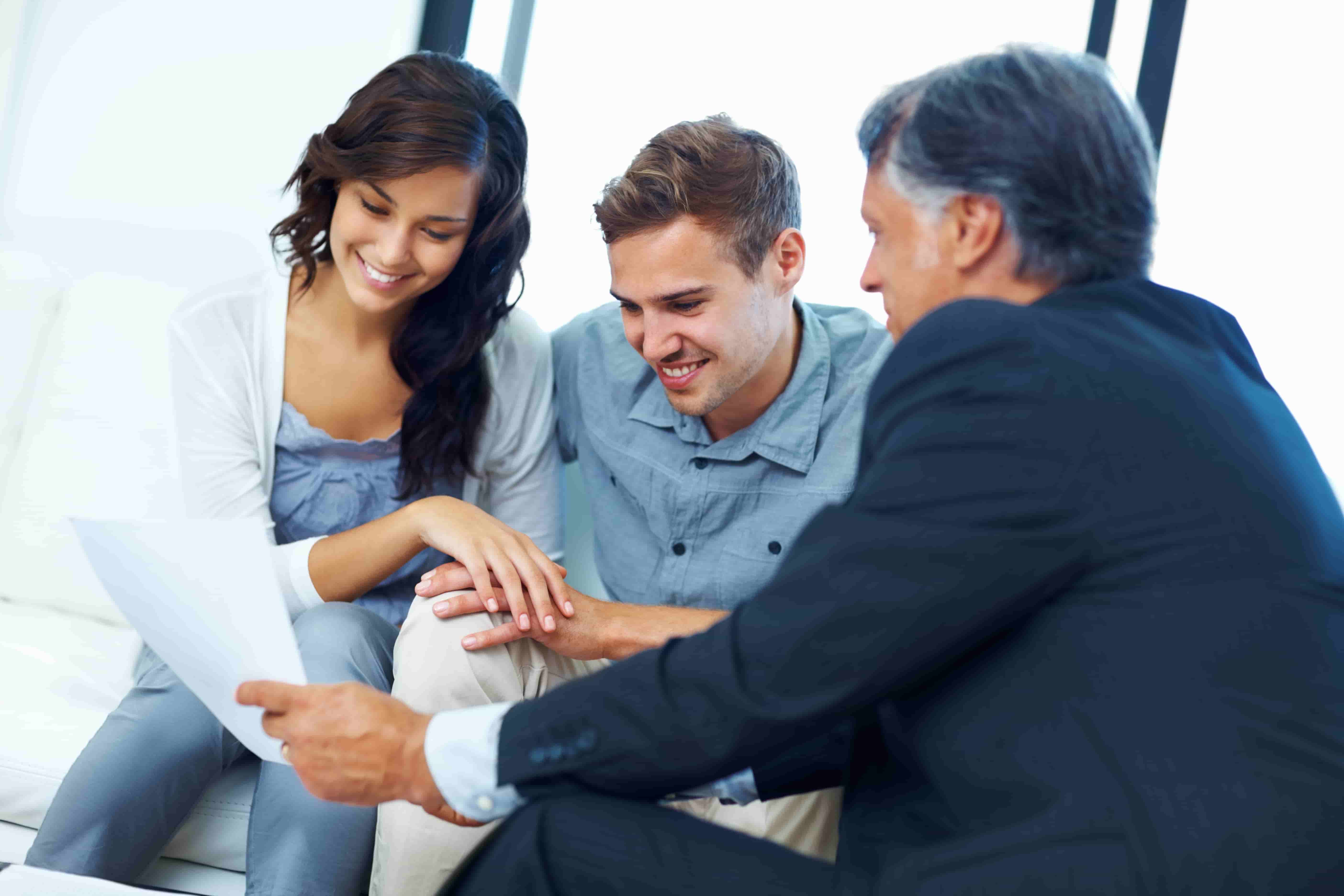 young couple having financial consultation